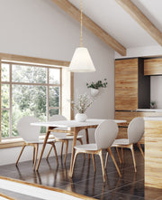 Alaric 3 Light 18" Pendant in Modern Gold in a room setting