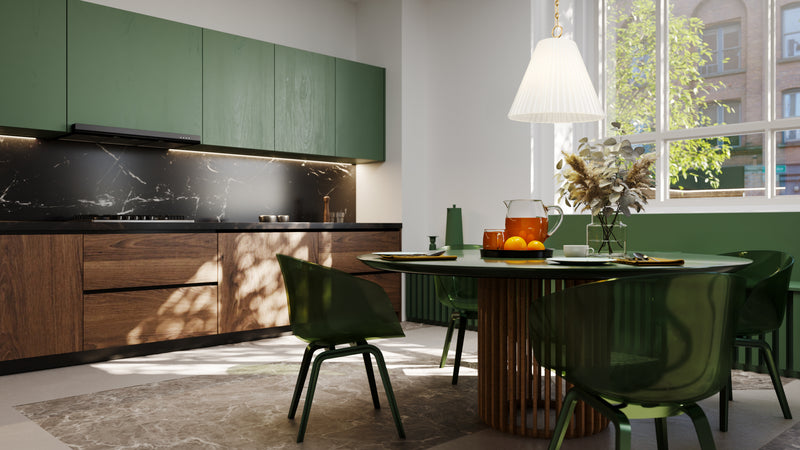 Alaric 3 Light 18" Pendant in Modern Gold in a room setting