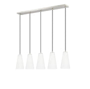 Farrell 5 Light 42" Linear Pendant, 11" Tall in Brushed Nickel
