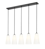Farrell 5 Light 42" Linear Pendant, 11" Tall in Matte Black