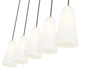 Farrell 5 Light 42" Linear Pendant, 11" Tall in Modern Gold