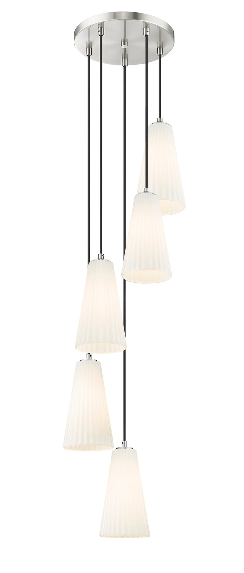 Farrell 5 Light 12" Pendant, 11" Tall in Brushed Nickel