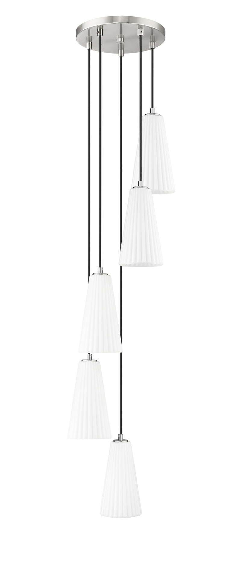 Farrell 5 Light 12" Pendant, 11" Tall in Brushed Nickel