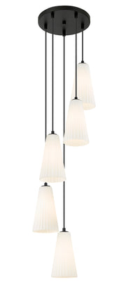 Farrell 5 Light 12" Pendant, 11" Tall in Matte Black