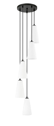Farrell 5 Light 12" Pendant, 11" Tall in Matte Black