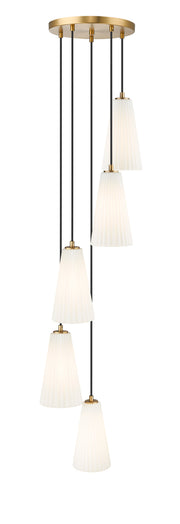 Farrell 5 Light 12" Pendant, 11" Tall in Modern Gold