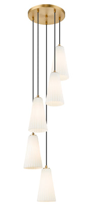 Farrell 5 Light 12" Pendant, 11" Tall in Modern Gold