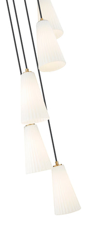 Farrell 5 Light 12" Pendant, 11" Tall in Modern Gold