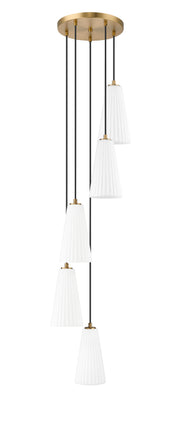 Farrell 5 Light 12" Pendant, 11" Tall in Modern Gold