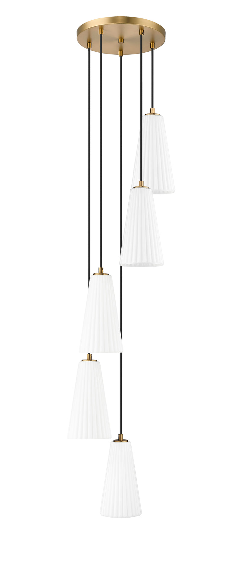 Farrell 5 Light 12" Pendant, 11" Tall in Modern Gold