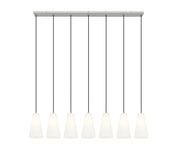 Farrell 7 Light 54" Linear Pendant, 11" Tall in Brushed Nickel