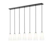 Farrell 7 Light 54" Linear Pendant, 11" Tall in Matte Black