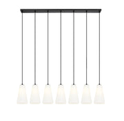 Farrell 7 Light 54" Linear Pendant, 11" Tall in Matte Black