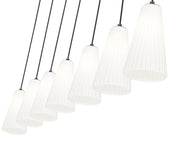 Farrell 7 Light 54" Linear Pendant, 11" Tall in Matte Black