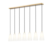 Farrell 7 Light 54" Linear Pendant, 11" Tall in Modern Gold