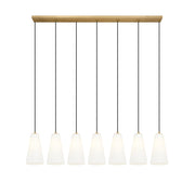Farrell 7 Light 54" Linear Pendant, 11" Tall in Modern Gold