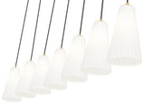 Farrell 7 Light 54" Linear Pendant, 11" Tall in Modern Gold