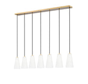 Farrell 7 Light 54" Linear Pendant, 11" Tall in Modern Gold
