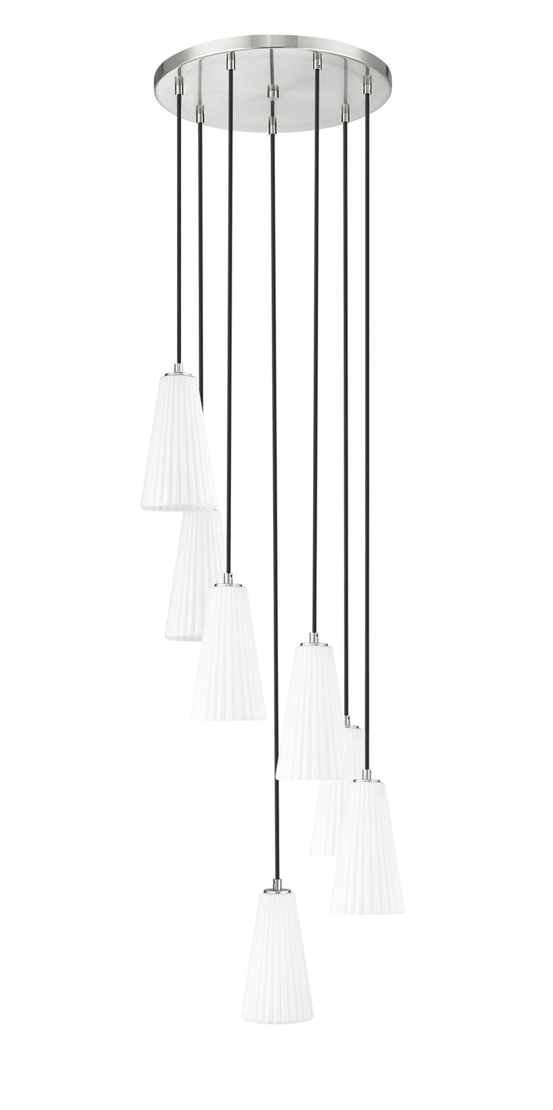 Farrell 7 Light 18" Pendant, 11" Tall in Brushed Nickel