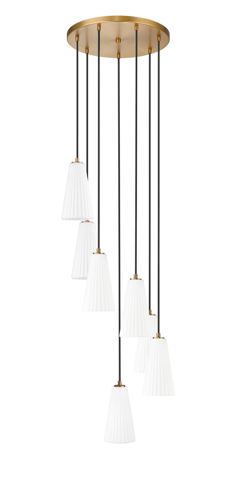 Farrell 7 Light 18" Pendant, 11" Tall in Modern Gold