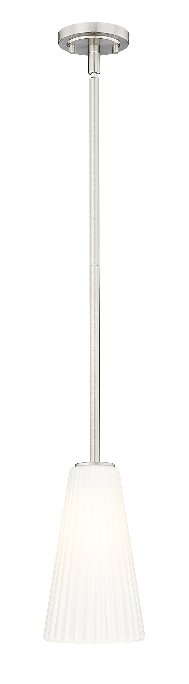 Farrell 1 Light 6" Pendant, Rod Mount in Brushed Nickel