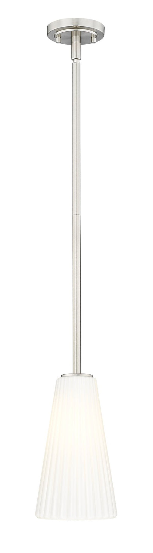 Farrell 1 Light 6" Pendant, Rod Mount in Brushed Nickel