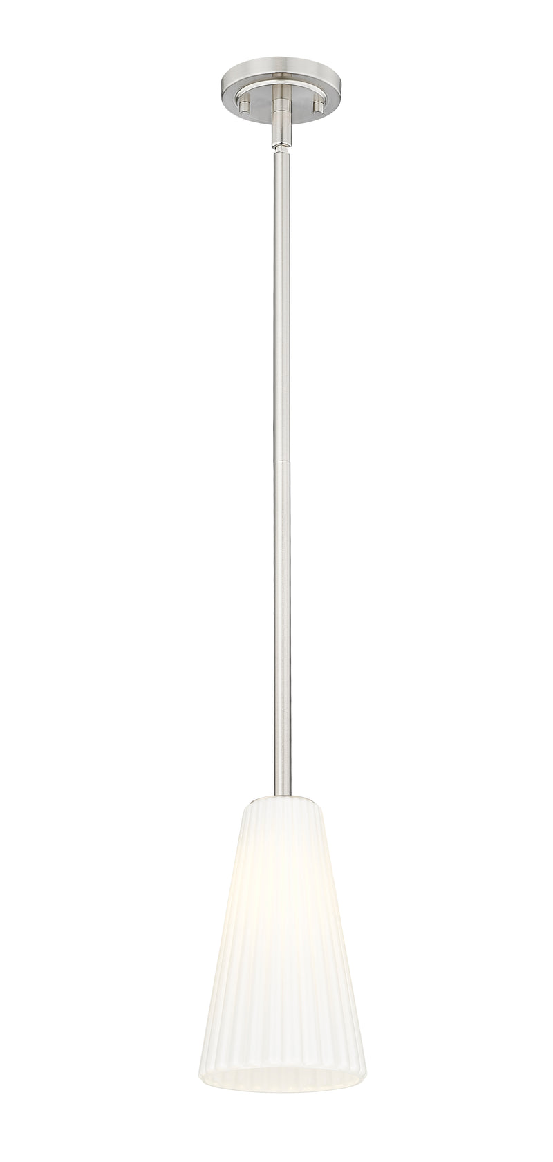 Farrell 1 Light 6" Pendant, Rod Mount in Brushed Nickel