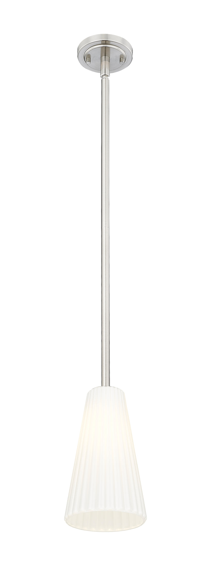 Farrell 1 Light 6" Pendant, Rod Mount in Brushed Nickel