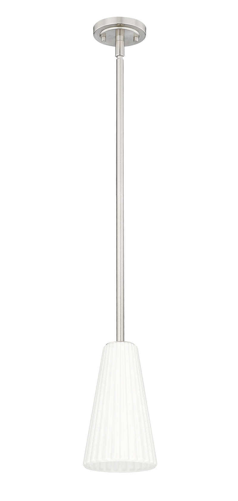 Farrell 1 Light 6" Pendant, Rod Mount in Brushed Nickel