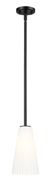 Farrell 1 Light 6" Pendant, Rod Mount in Matte Black