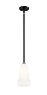 Farrell 1 Light 6" Pendant, Rod Mount in Matte Black