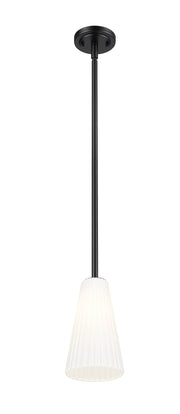 Farrell 1 Light 6" Pendant, Rod Mount in Matte Black