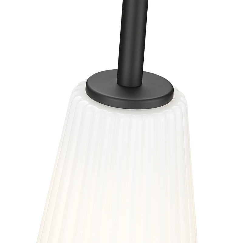 Farrell 1 Light 6" Pendant, Rod Mount in Matte Black
