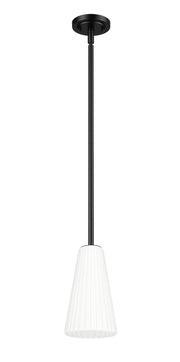 Farrell 1 Light 6" Pendant, Rod Mount in Matte Black