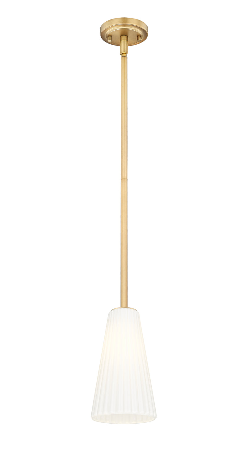 Farrell 1 Light 6" Pendant, Rod Mount in Modern Gold