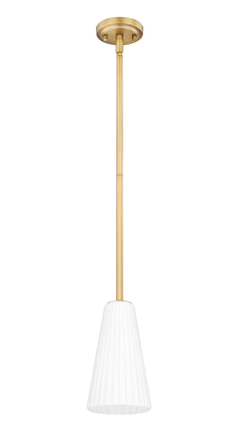 Farrell 1 Light 6" Pendant, Rod Mount in Modern Gold