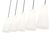 Farrell 5 Light 42" Linear Pendant, 13.75" Tall in Brushed Nickel