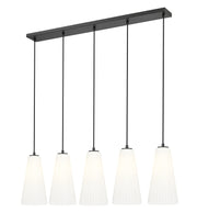 Farrell 5 Light 42" Linear Pendant, 13.75" Tall in Matte Black