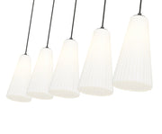 Farrell 5 Light 42" Linear Pendant, 13.75" Tall in Matte Black