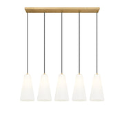 Farrell 5 Light 42" Linear Pendant, 13.75" Tall in Modern Gold