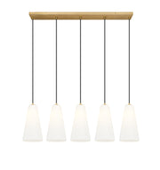 Farrell 5 Light 42" Linear Pendant, 13.75" Tall in Modern Gold