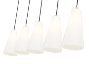 Farrell 5 Light 42" Linear Pendant, 13.75" Tall in Modern Gold
