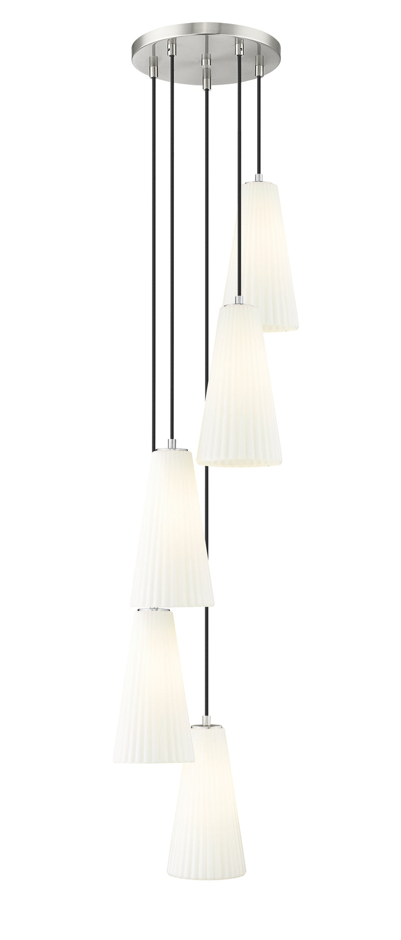 Farrell 5 Light 12" Pendant, 13.75" Tall in Brushed Nickel