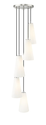 Farrell 5 Light 12" Pendant, 13.75" Tall in Brushed Nickel