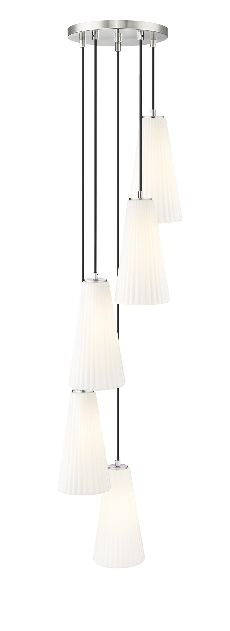 Farrell 5 Light 12" Pendant, 13.75" Tall in Brushed Nickel