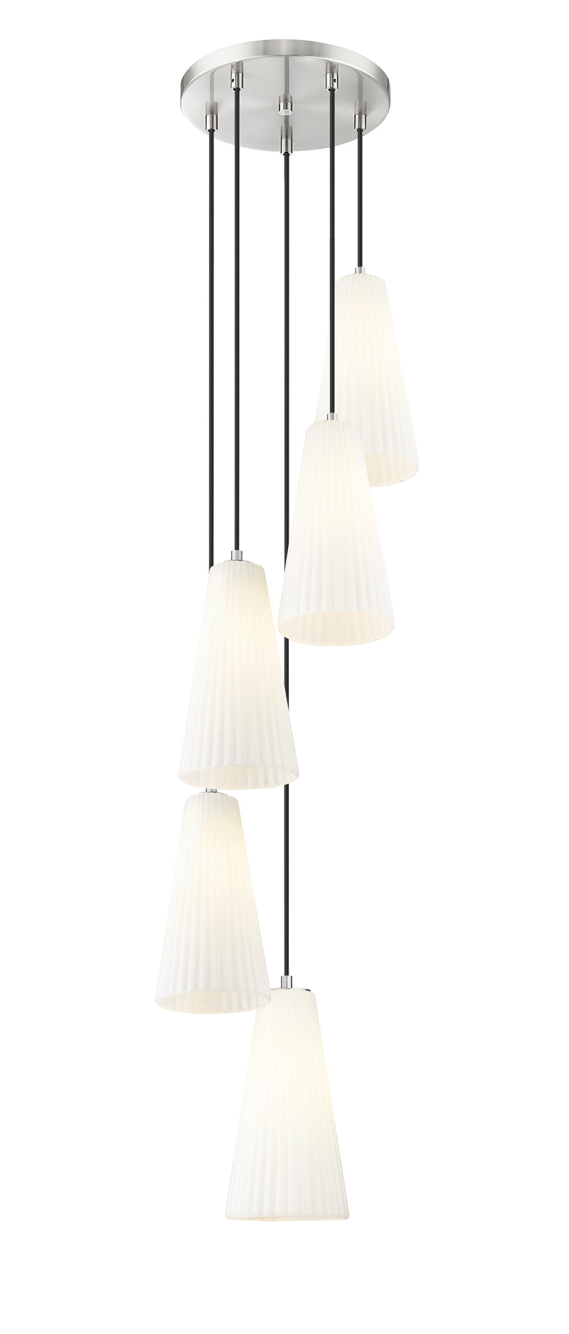 Farrell 5 Light 12" Pendant, 13.75" Tall in Brushed Nickel