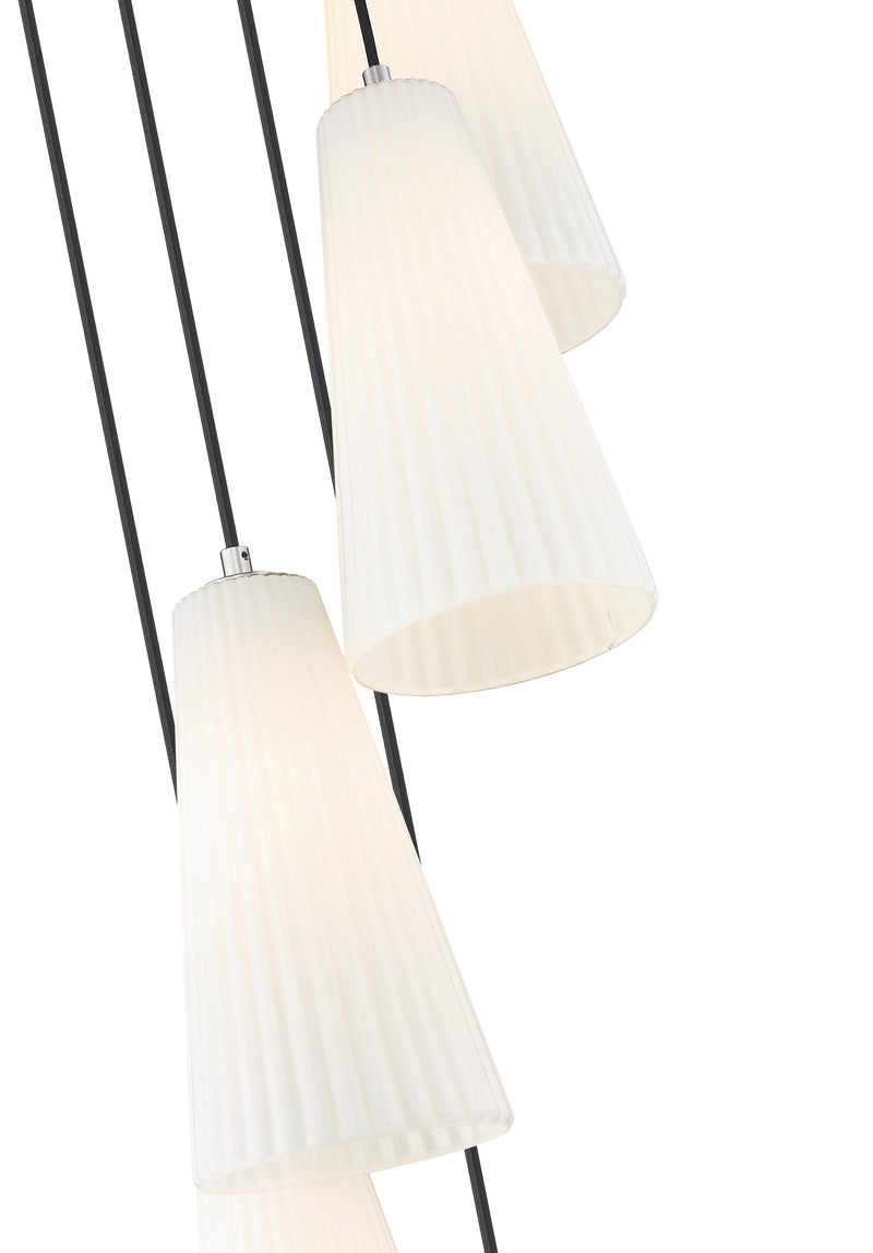 Farrell 5 Light 12" Pendant, 13.75" Tall in Brushed Nickel