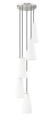 Farrell 5 Light 12" Pendant, 13.75" Tall in Brushed Nickel