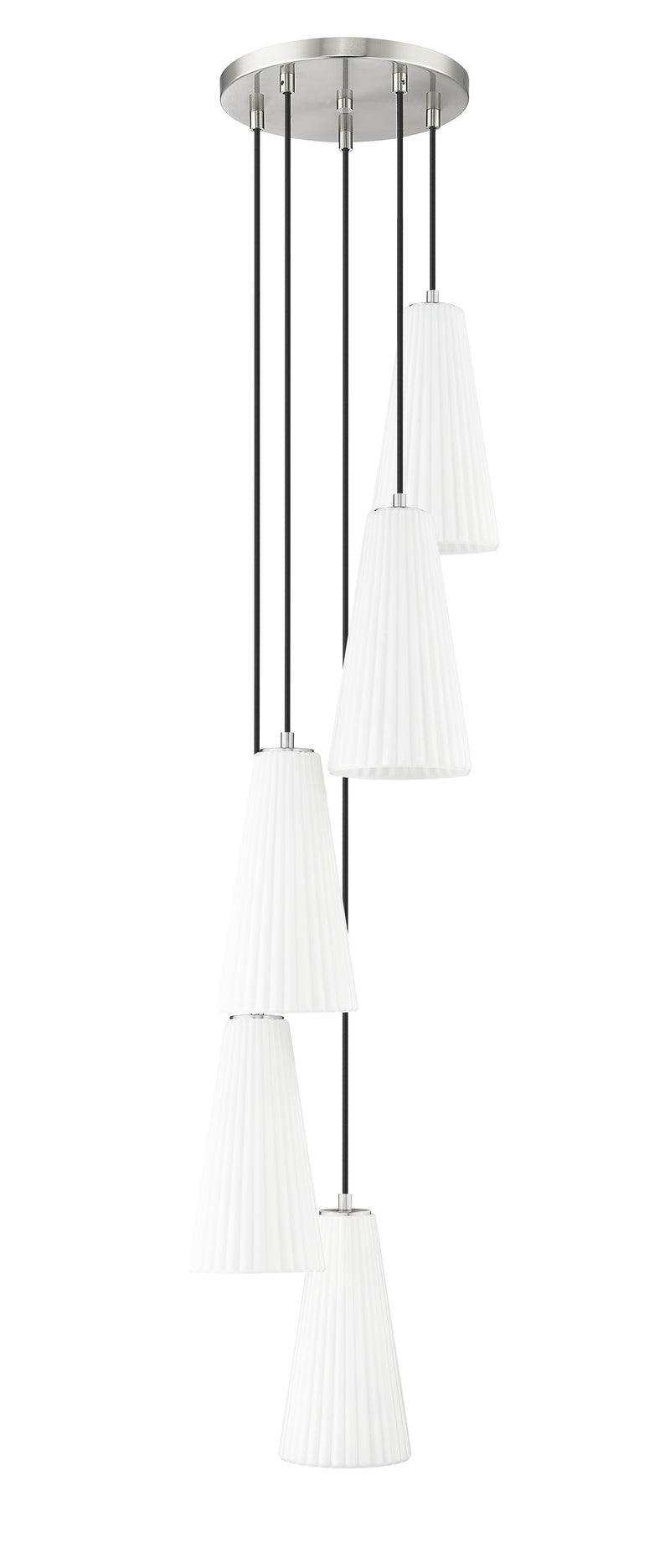 Farrell 5 Light 12" Pendant, 13.75" Tall in Brushed Nickel