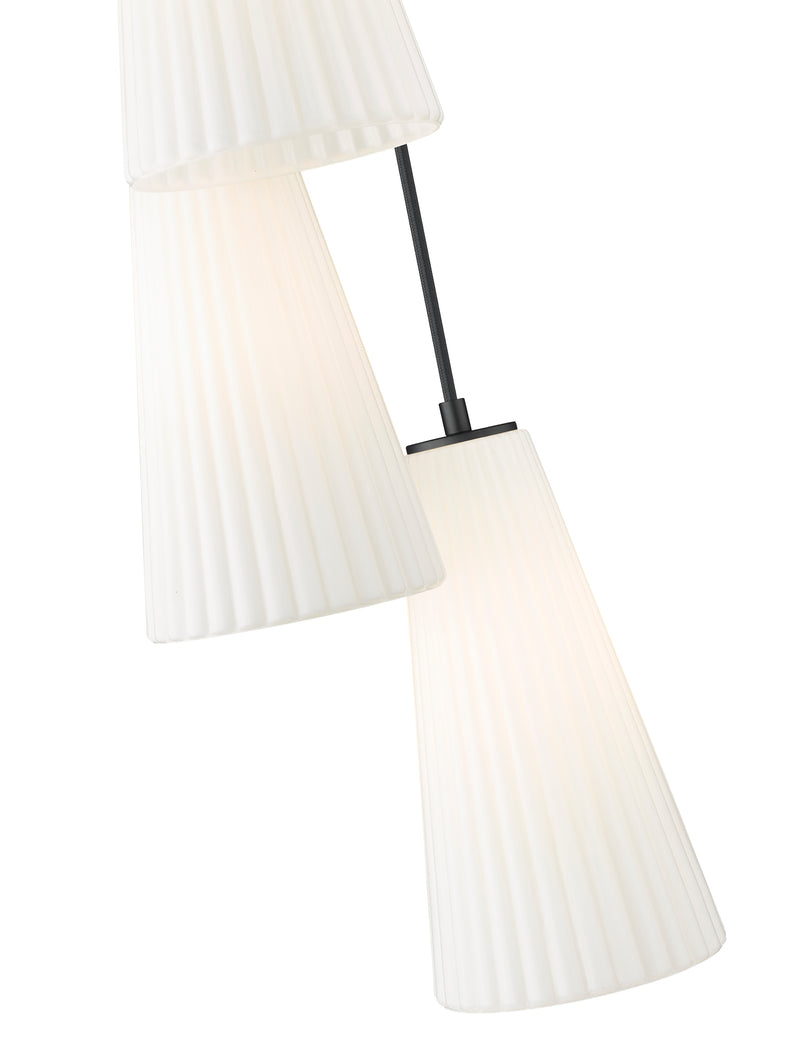 Farrell 5 Light 12" Pendant, 13.75" Tall in Matte Black